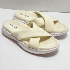MERINOS Sandals Women’s 9 Merino Wool Australian White Comfort Slides Shoes